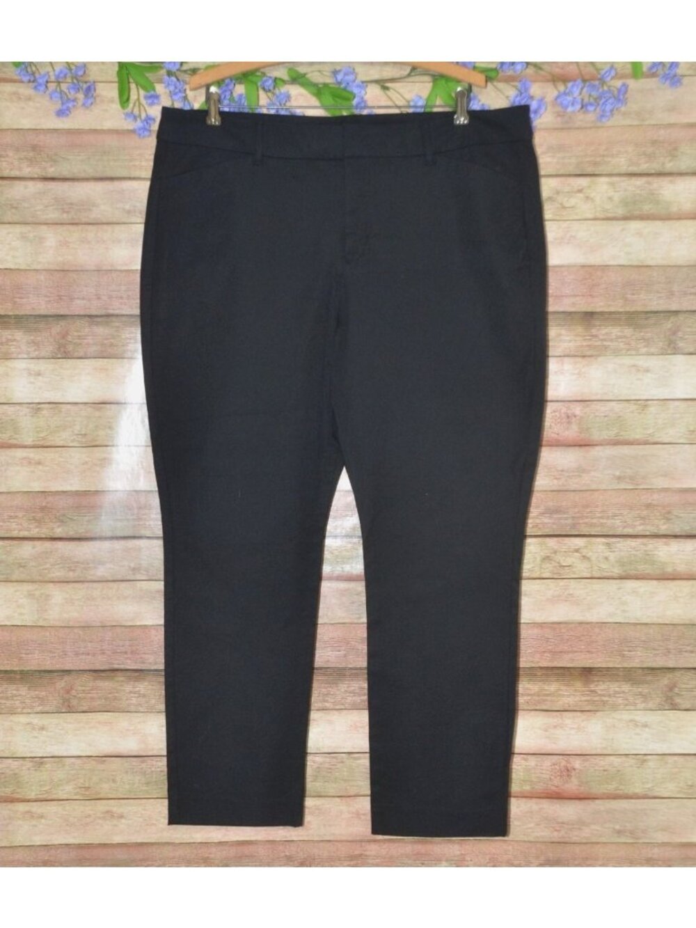 Old Navy Pixie Skinny Pants Womens 18 Black High Rise Secret Smooth Ankle